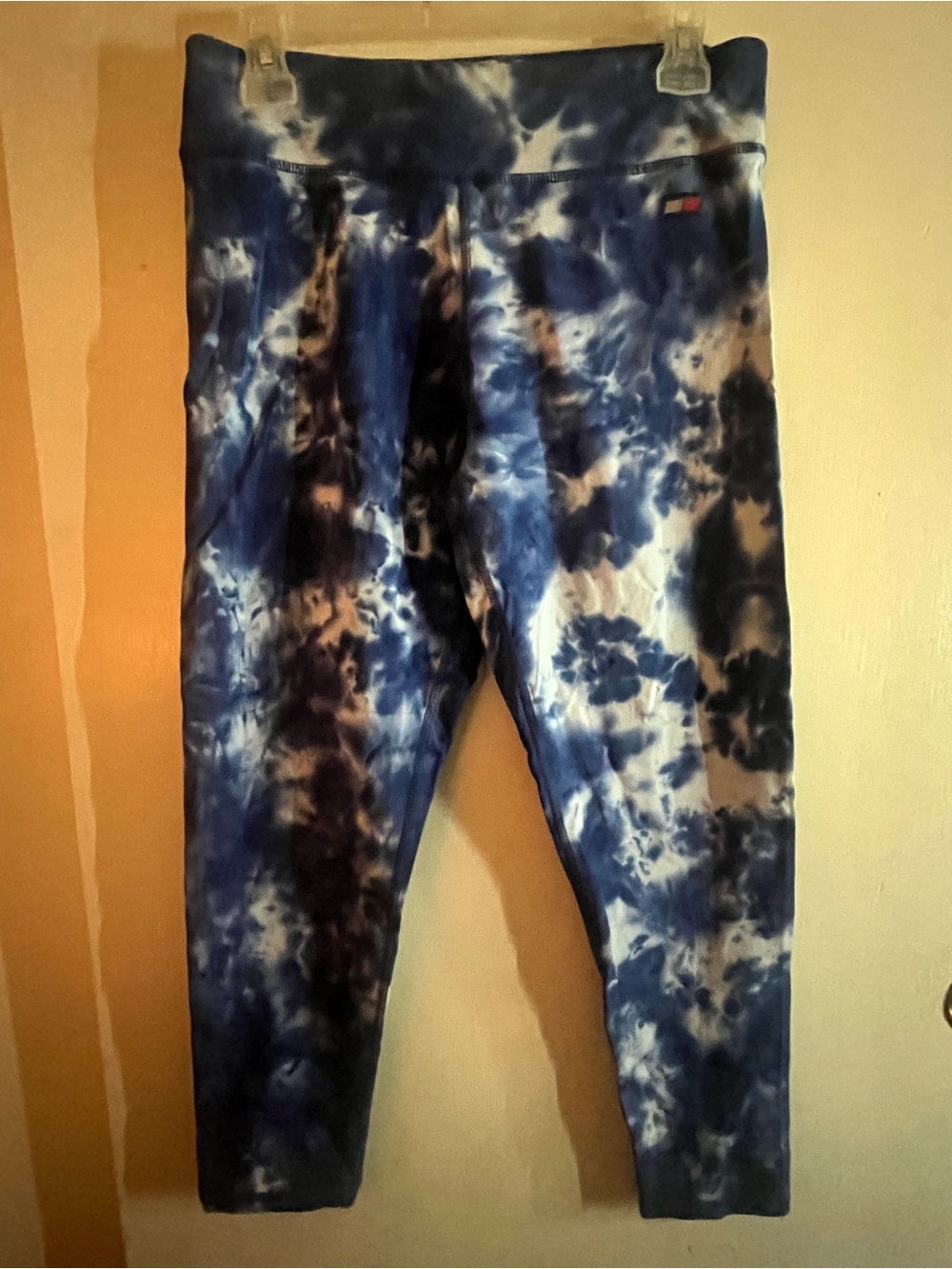 Tommy Hilfiger Blue and White Tie-Dye Leggings